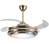Led Hispania Ventilador de techo Led Tauro (Dorado, 106 cm, 36 W, Blanco cálido)