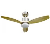 Ventilador de techo led nare níquel+madera cct (18w)