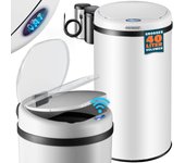 Cubo de basura con sensor acero inoxidable blanco 40 litros