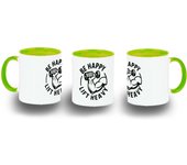 MERCHANDMANIA Taza color be happy lift heavy se feliz levanta pesas fuerte color mug