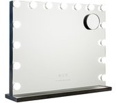 Flamingueo Espejo Maquillaje con Luz 15 Bombillas LED 3 Modos de Luz Control Táctil Negro
