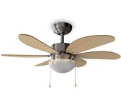 Cecotec EnergySilence Aero 350 Ventilador de Techo con Luz Aspas Reversibles 50W Madera/Blanco