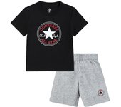 Conjunto converse core tee & ft short gris oscuro bebés