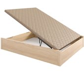 Canapé Abatible Arcón de madera con tirador embutido altura 34 cm 160x200 cm Magnolia