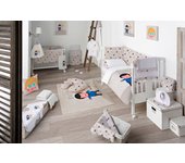 Frikids Juego Sabana+Bajera+Funda Almohada Cuna Happy Together. Azul / Cuna