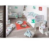 Frikids Juego Sabana+Bajera+Funda Almohada Cuna Who Are You. Blanco / Cuna