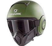 Shark Street-Drak Blank Mat Casco jet - Verde (XS)
