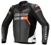 Alpinestars GP Force Airflow Chaqueta de cuero de motocicleta - Negro Blanco Rojo (46)