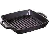 Staub Grill Pans 23 cm, Hierro fundido, Negro