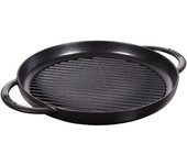 Staub Grill Pans Plancha 30 cm, redondo, Negro, Hierro fundido