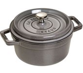 Staub La Cocotte 22 cm, redondo, Gris grafito, Hierro fundido
