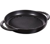 Staub Grill Pans Plancha 23 cm, redondo, Negro, Hierro fundido