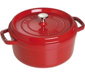 Staub La Cocotte 24 cm, redondo, Cereza, Hierro fundido
