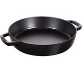 Staub Pans Sartén con 2 asas 26 cm, Hierro fundido, Negro