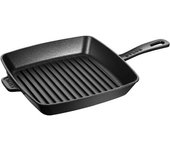 Staub Grill Pans Plancha americana 26 cm, Hierro fundido, Negro