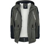 Chaqueta de Invierno de Black Premium by EMP - Chaqueta casual invierno con cuello de piel artificial - S XL - para Hombre - aceituna/negro