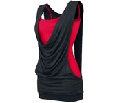 Top de Black Premium by EMP - Open Double Layer - XS 3XL - para Mujer - negro/rojo