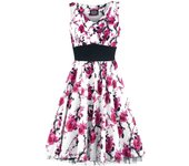 Vestidos de longitud media Rockabilly de H&R London - Vestido Floral Rosas - XS XXL - para Mujer - blanco-rosa