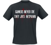 Camiseta Fun de Gaming-Sprüche - Gamers Never Die - S 5XL - para Hombre - Negro