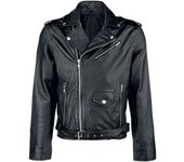 Chaqueta de Cuero de Estilo Clásico - Abrigo de piel - S 5XL - para Hombre - Negro
