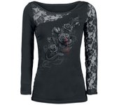 Camiseta Manga Larga Gótico de Spiral - Fatal Attraction - S XXL - para Mujer - Negro