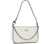 Guess Katey Bolso de Mujer en Cuero Sintético y Textil, Bolso de Hombro Blanco, 22 x 13.5 x 4 cm, Estilo Moderno para Uso Diario