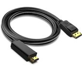 OcioDual Cable Displayport DP a HDTV 1,8m Negro Resolución 4K Macho para Monitor Proyector