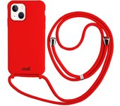 Cool Funda Cordón Liso Rojo para iPhone 13 Mini