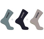 Calcetines de trail salomon everyday crew 3-pack silver cloud/sed
