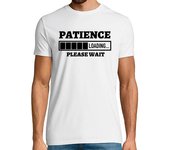 Camiseta Hombre Manga Corta barra de carga de paciencia gracioso laTostadora