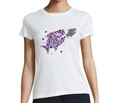 Camiseta Mujer Manga Corta Peixiños - Muller Branco laTostadora