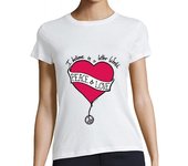 Camiseta Mujer Manga Corta PEACE & LOVE-Red (Texto) laTostadora