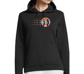 Sudadera Con Capucha Para Mujer voleibol retro latido del corazón laTostadora