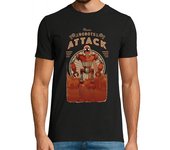 Camiseta Hombre Manga Corta maniac robots attack vintage laTostadora