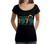 Camiseta Mujer Cuello Ancho Loose Fit regalo de resaca de gato vintage 1979 laTostadora