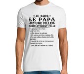 Camiseta Hombre Manga Corta papá de una hija completamente loca laTostadora
