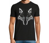 Camiseta Hombre Manga Corta Frontal lobo tribal laTostadora