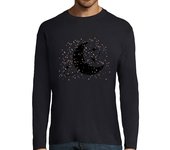 Camiseta Hombre Manga Larga Luna y estrellas, camiseta manga larga, hombre laTostadora