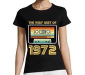 Camiseta Mujer Manga Corta Cassette de cumpleaños retro 1972 laTostadora