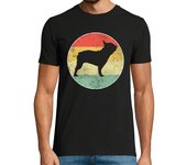 Camiseta Hombre Manga Corta perro bulldog francés retro laTostadora