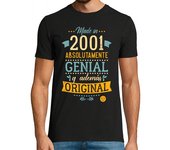 Camiseta Hombre Manga Corta Made in 2001 Absolutamente genial laTostadora