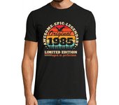 Camiseta Hombre Manga Corta 40 años 1985 vintage cumpleaños retro laTostadora