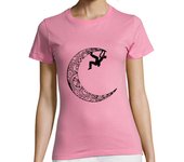 Camiseta Mujer Manga Corta Escaladora en la luna laTostadora