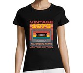 Camiseta Mujer Manga Corta 1975 cassette vintage todas las piezas originales laTostadora