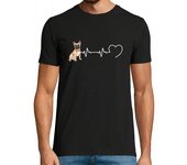 Camiseta Hombre Manga Corta aleteo de bulldog francés laTostadora