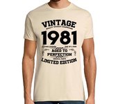 Camiseta Hombre Manga Corta vintage 1981 envejecido a la perfección original laTostadora