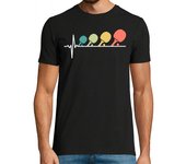 Camiseta Hombre Manga Corta tenis de mesa latido del corazón retro laTostadora