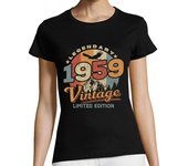 Camiseta Mujer Manga Corta Vintage 1959 - cumpleaños 1959 laTostadora