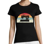 Camiseta Mujer Manga Corta costura retro puesta de sol costura vin laTostadora
