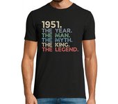 Camiseta Hombre Manga Corta vintage 1951 el año hombre mito rey laTostadora